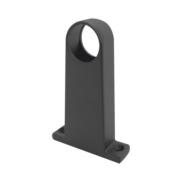 【特長】・タオル掛け、こぼれ止めやクローゼットや押入れなどのパイプジョイント金具として・φ19φ25φ32の3サイズ展開【材質】亜鉛ダイカスト【仕上】マットブラック塗装【付属】＋皿タッピング 3.5×25(鉄)2本