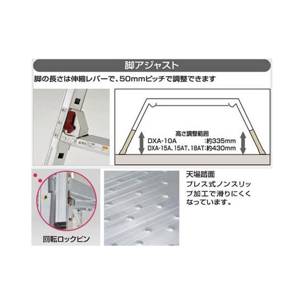 激安通販の新品送無 足場台 可搬式作業台 ダイナワーク タフ Dxa 天場高さ 1 051 1 4m メーカー直送品 Pica Dxa 15a 公式の日本正規品