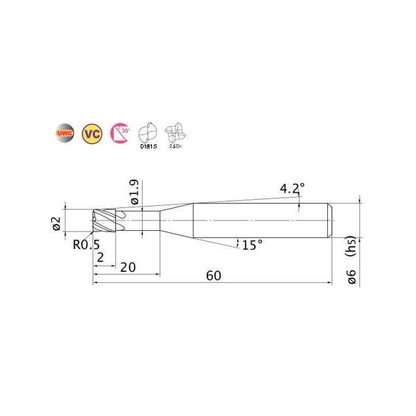 三菱マテリアル 道具 工具 その他電動工具 Vcpsrbd0200n20r05 電動工具 3505 6852858 大工道具 金物の専門通販アルデ ミラクル高精度ラジアスエンドミル S