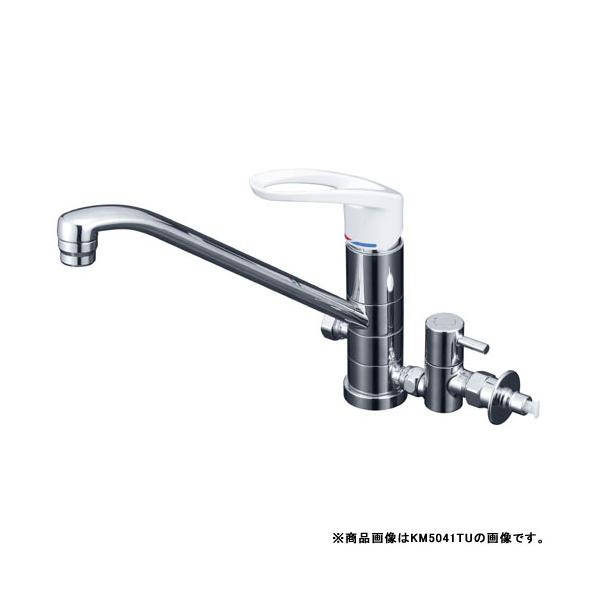 寒 流し台用シングルレバー式混合栓 回転分岐止水栓付 ※取寄品 KVK