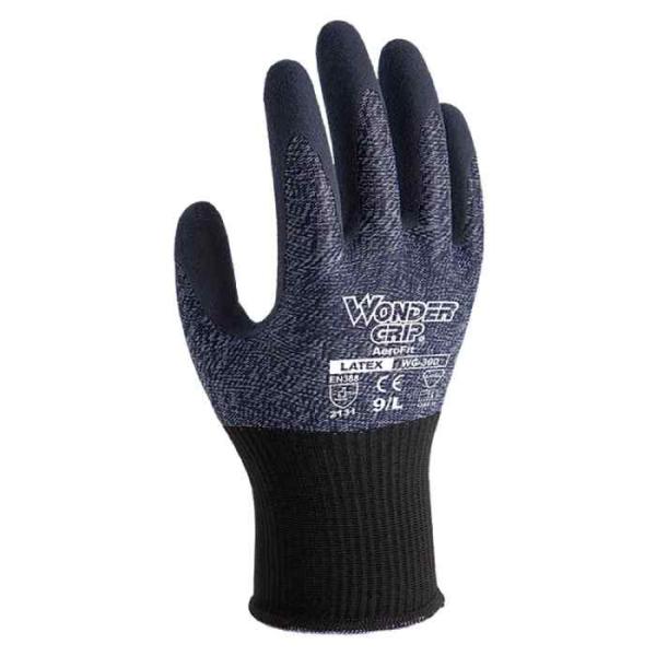 WONDER GRIP 天然ゴムコーティング手袋 エアロフィット 3双パック ネイビー Mサイズ 取寄品 ユニワールド WG300-3P
