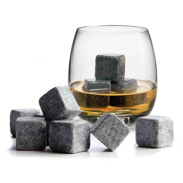 溶けない石の氷 9個セット ウィスキー ストーン 氷の石 収納袋付き　アイスキューブ Whisky stoneウィスキーを薄めずに冷やす ユニークなオンザロックス天然石のアイスキューブ お洒落に演出！ギフト9個セット氷と違って溶けることがな...