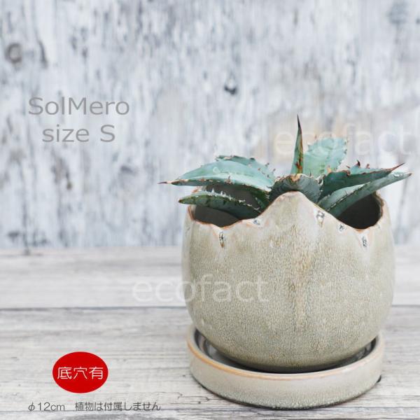 ポット 鉢 植木鉢 プランター おしゃれ 陶器 φ12cm Solmero S グレー