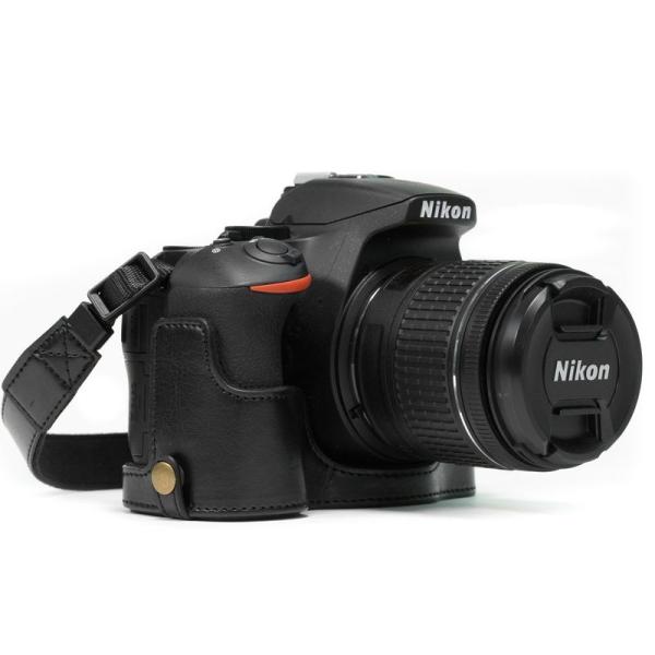 MegaGear Nikon D5600, D5500 Ever Ready(エヴァーレディー) レザー カメラ ハーフ ケース＆ストラップ  :20230512062529-02360:area4 通販 