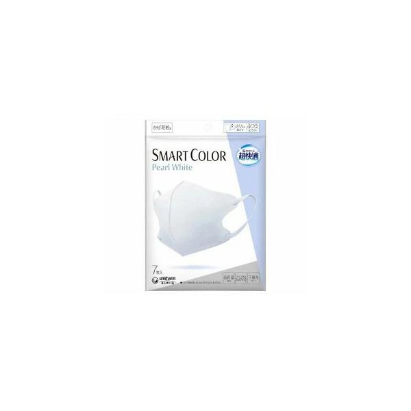 （アウトレット品）　80個セット ユニ・チャーム 超快適マスク SMART COLOR（スマート カラー） ホワイト ふつう 7枚入 4903111512805　袋しわあり