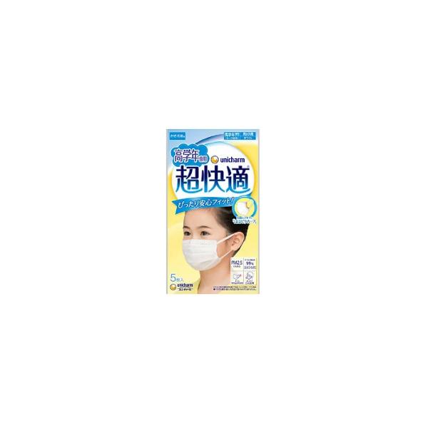 【アウトレット】4903111545148超快適マスク 高学年専用タイプ 5枚入※訳ありパッケージにキズしわの場合あり