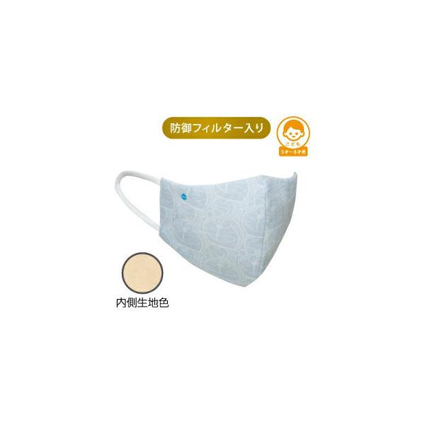 【アウトレット】＋３防御フィルター入り ハイドロ銀チタンソフトガーゼマスク ドラえもんがいっぱい こどもサイズブルー ※パッケージにキズしわの場合あり