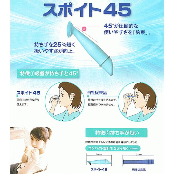 ●タイプ：ハードコンタクトレンズ取り外し用スポイト●商品名：スポイト45●英語名：Spoit45●内容量：1個●販売元：株式会社レインボー●製造元：株式会社レインボー