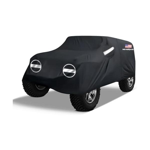 並行輸入品 NEVERLAND ジープ ラングラー JK JL 4ドア用 ボディカバー 2007-2026 防水 カーカバー 車体カバー 全天候対応 雨 雪 紫外線対策 ベルト付 ブラック