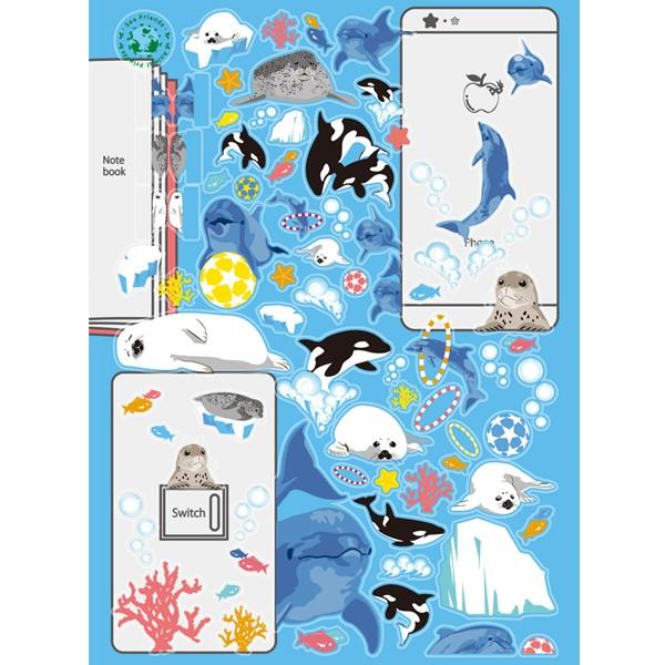 アニマルステッカー シーフレンズ イルカ シャチ アザラシ デコ シール スマホカバー 手帳 サイズ かなる ありしろ雑貨店yahoo 店 通販 Yahoo ショッピング