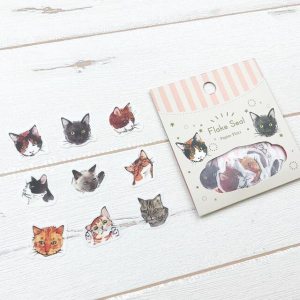 ポンチセ Cat フレークシール 54ピース入り ネコ 猫 可愛い シール マステ素材 パピアプラッツ ありしろ雑貨店yahoo 店 通販 Yahoo ショッピング