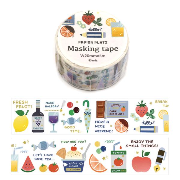 eric FRUITS 20mm マスキングテープ / 箔押し マステ 手帳 デコ パピア