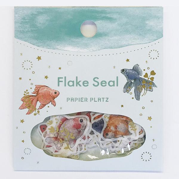 フレークシール まとめ売り ステッカーコラージュ 箔押し 金魚 花 中国 フレークシール まとめ売り ステッカーコラージュ 箔押し 金魚