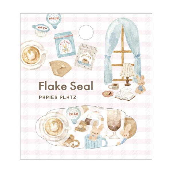 なかうちわか うさぎさんと珈琲 54枚入 シール / マステ素材 フレーク