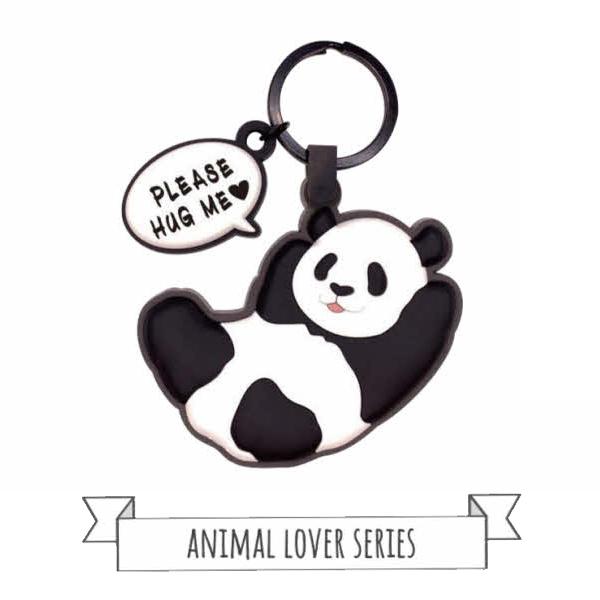 アニマル ラバーキーホルダー パンダ / 可愛い 動物 大きめ