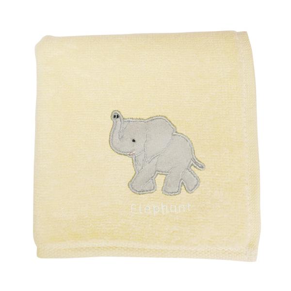 アニマル 刺繍 ハンカチ ゾウ / 象 動物 ハンドタオル 綿 ギフト