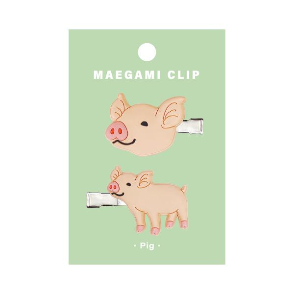 アニマル 前髪クリップ ブタ / 豚 ヘアクリップ 可愛い 動物 ヘアアクセサリー 髪留め メイク