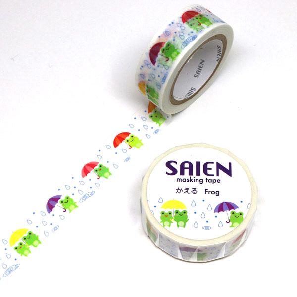 Saien かえる マスキングテープ 15mm カエル 傘 雨 可愛い マステ 手帳 デコ カミイソ 日本製 ありしろ雑貨店yahoo 店 通販 Yahoo ショッピング