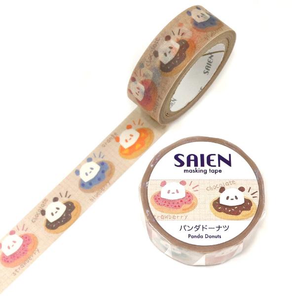 SAIEN パンダドーナツ 15mm マスキングテープ / パンダ マステ