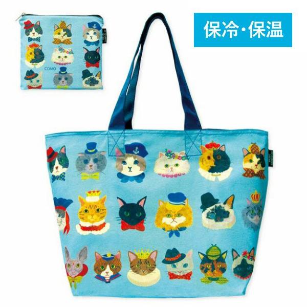 可愛い猫パネル保冷・保温バッグ型ケース-5 お取り置き中（4/2） 折りたたみ保冷バッグ 「ネコフェイス」 / 猫 可愛い ショッピング