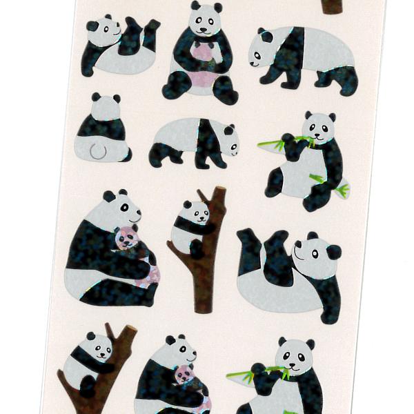 ラコルタ ステッカー パンダ / 動物 ホログラム シール キラキラ