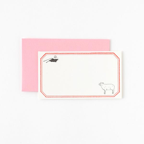 Animal Series ヒツジ ミニカード 5枚セット / 羊 封筒付き メッセージ