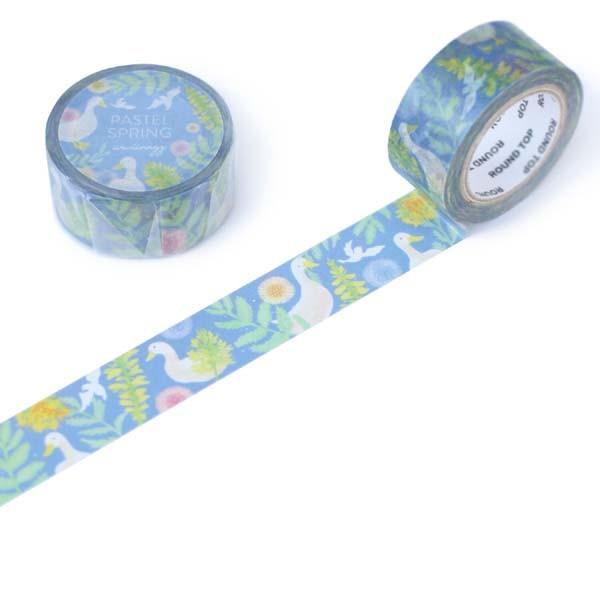 ラウンドトップ Wwiinngg Pastel Spring マスキングテープ mm 春柄 アヒル 可愛い マステ Round Top ありしろ雑貨店yahoo 店 通販 Yahoo ショッピング