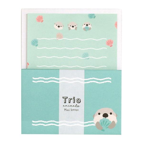 トリオ水族館 ミニレター ラッコ / 海洋生物 レタセ 便箋 封筒 お手紙