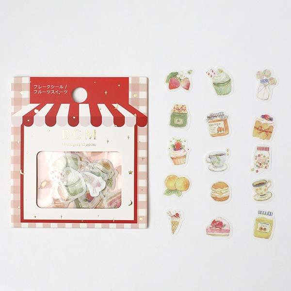 Bgm フレークシール 箔押し フルーツスイーツ 45枚入 可愛い マステ素材 金箔押し加工 日記 手帳 デコ ありしろ雑貨店yahoo 店 通販 Yahoo ショッピング