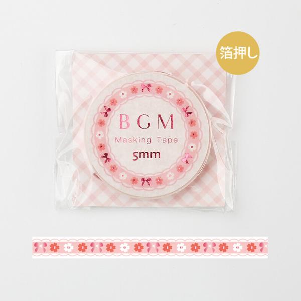 Bgm 箔押し ピンクレース 5mm マスキングテープ 花柄 細い マステ 可愛い 日記 手帳 デコ ありしろ雑貨店yahoo 店 通販 Yahoo ショッピング