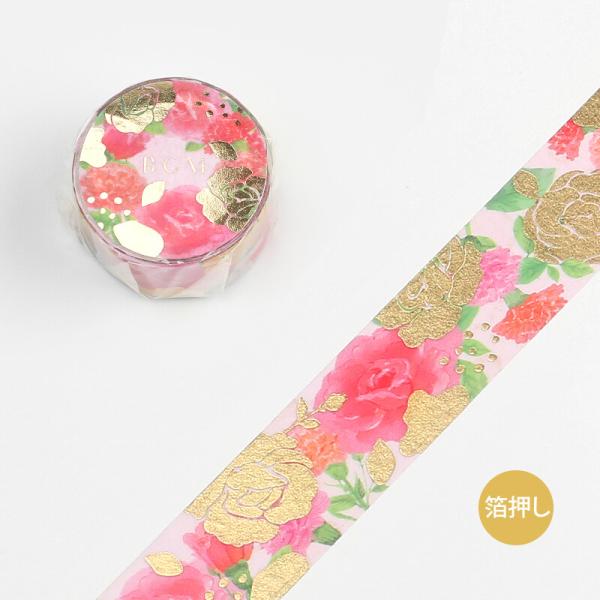 Bgm 箔押し フラワーメロディ バラ mm マスキングテープ 薔薇 お洒落 マステ 手帳 日記 デコ ありしろ雑貨店yahoo 店 通販 Yahoo ショッピング