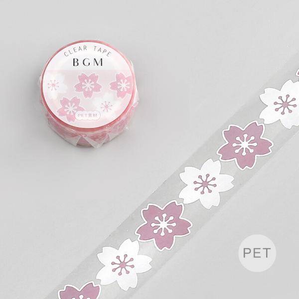 BGM クリアテープ 「桜の花」 20mm / 桜 春柄 透明 PET素材 マステ  