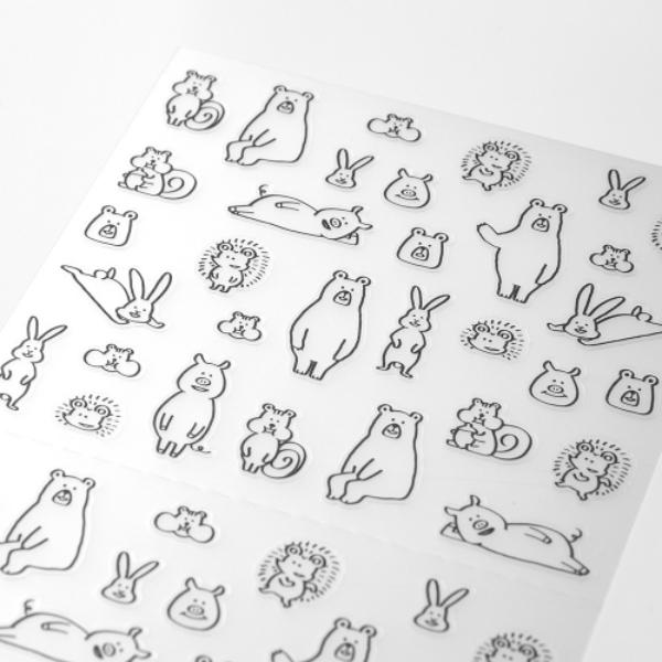 Tセット♡440円♡手描き 動物コメントシール 確認用 貼って剥がせる おしゃべりシール 森の動物柄 / PET素材 スケジュール