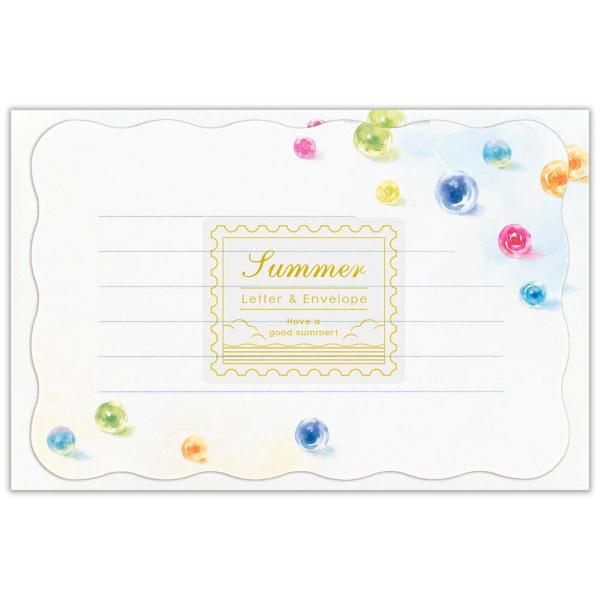 ミニレターセット Summer ビー玉 夏柄 可愛い ダイカット 便箋 封筒 レタセ 定形郵便 エヌビー社 ありしろ雑貨店yahoo 店 通販 Yahoo ショッピング