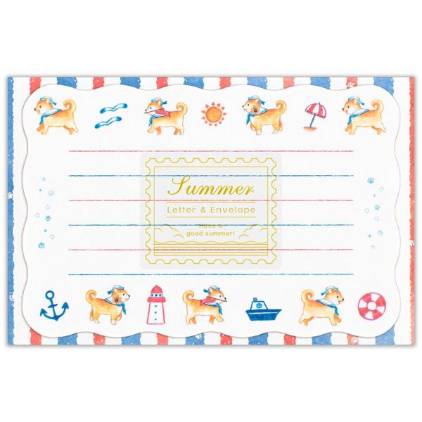ミニレターセット Summer 海と柴犬 夏柄 可愛い ダイカット 便箋 封筒 レタセ 定形郵便 エヌビー社 ありしろ雑貨店yahoo 店 通販 Yahoo ショッピング