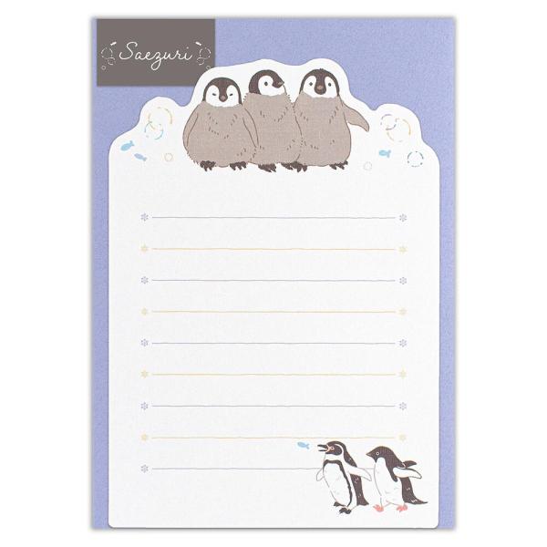 エヌビー社 さえずり ミニレター ペンギン / 可愛い 動物柄 ダイカット