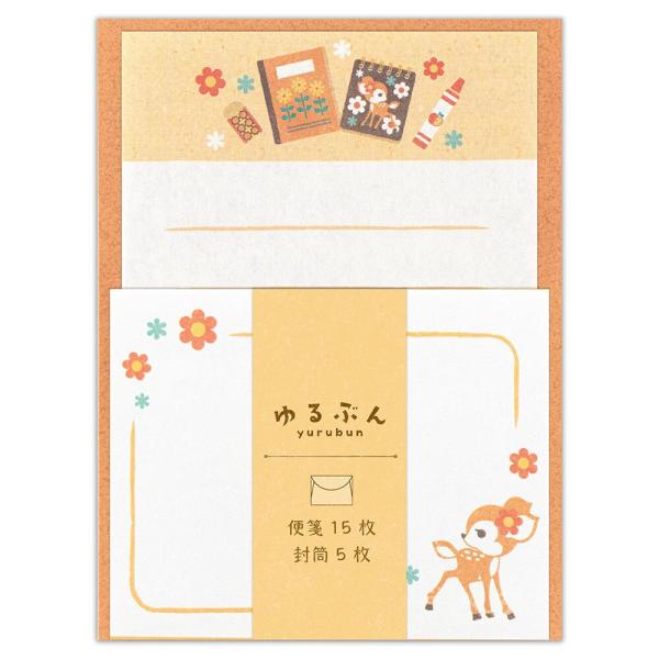 こたより ゆるぶん レトロお花文具 / バンビ ミニレター 便箋 封筒 レターセット エヌビー社