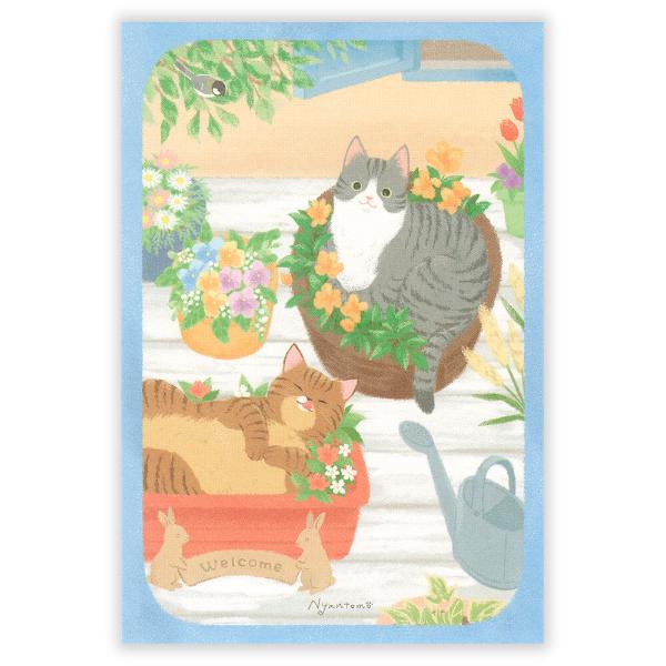 エヌビー社 にゃんとも ポストカード はなにわ / サバトラ 茶トラ 猫