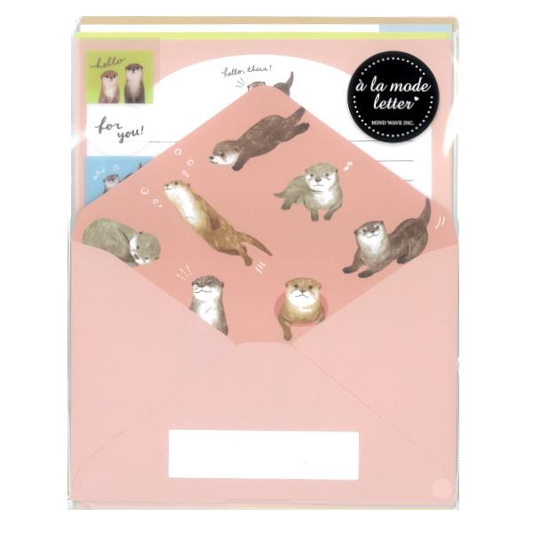 ア ラ モード レター Otter Life 可愛い レターセット カワウソ 便箋 封筒 封緘シール付き 定形郵便 マインドウェイブ ありしろ雑貨店yahoo 店 通販 Yahoo ショッピング