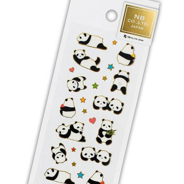 ふちシール 癒しパンダ 可愛い 動物 金箔押し加工 金縁 Pvc素材 手帳 デコ ありしろ雑貨店yahoo 店 通販 Yahoo ショッピング