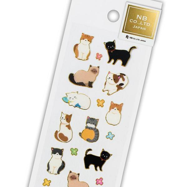 ふちシール ネコ 可愛い 猫 ねこ 金箔押し加工 金縁 Pvc素材 手帳 デコ ありしろ雑貨店yahoo 店 通販 Yahoo ショッピング