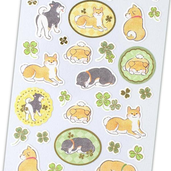 柴犬 春柄 和風シール(大福) アクティブコーポレーション しばいぬとおいしい春 和風シール 三色
