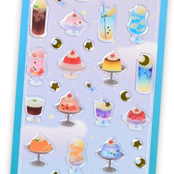 レジンシール大 ゼリー / クリームソーダ 箔押し 可愛い ぷっくり デコ