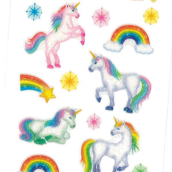 奧山商会 ラメ入り シール ユニコーン / 可愛い レインボー 馬  手帳 デコ Sticker Fun