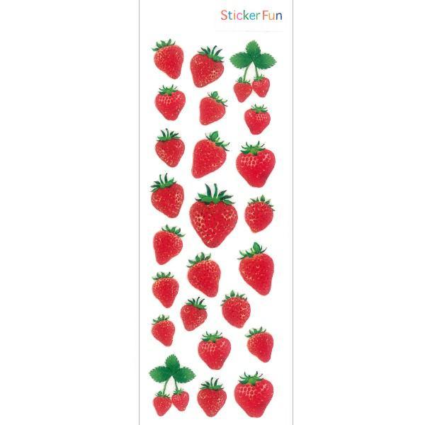 奧山商会 ラメ入り シール リアルイチゴ / 可愛い 苺 いちご フルーツ