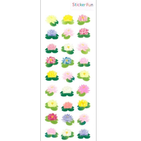 廃番 在庫限り Sticker Fun ラメ入りシール スイレン 睡蓮 ウォーターリリー 花柄 軟らかい 厚盛りインク キラキラ 奥山商会 ありしろ雑貨店yahoo 店 通販 Yahoo ショッピング