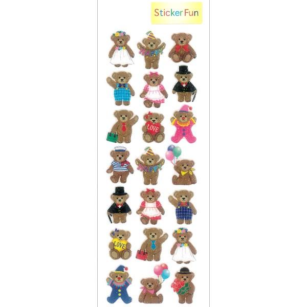 Sticker Fun ラメ入りシール ハッピーベアー 可愛い クマ ぬいぐるみ テディベア デコ 軟らかい キラキラ 奥山商会 4935786583569 ありしろ雑貨店yahoo 店 通販 Yahoo ショッピング
