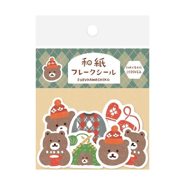 ▶︎maniatelier/アニマルシリーズ素材紙＆シールMIXくまちゃん♡ 和紙