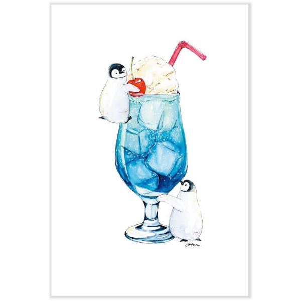 アクティブコーポレーション 夏柄 ポストカード ペンギンと海のソーダ