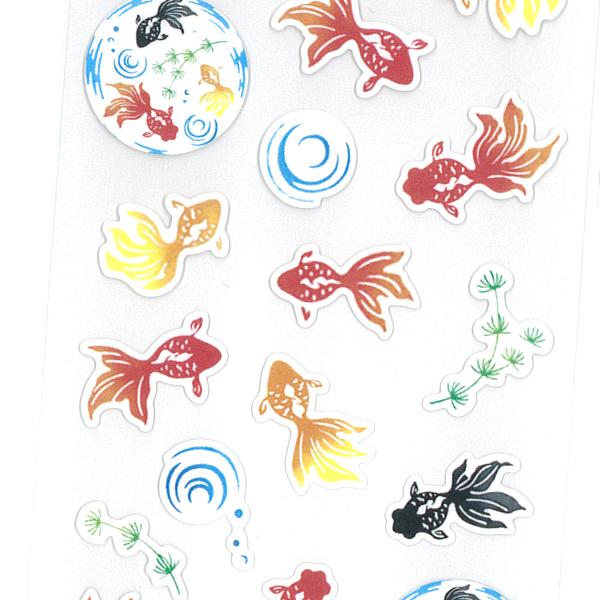 アクティブコーポレーション 夏いろシール 金魚 kenema / 和柄 夏柄